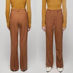 AERON Split Hem Front Pleated Front Trousers NWOT Size Small